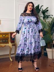 Shein LC24205 Shein Elegáns Maxi Ruha Csipke Virág Mintás Hosszú Ujjú 50