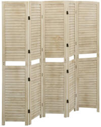vidaXL 5 paneles tömör császárfa paraván 175 x 165 cm (338580)