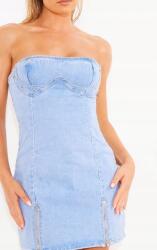 Prettylittlething Ruha Mini Farmer, nyitott vállú, Size 32, kék