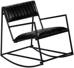 vidaXL fekete valódi bőr hintaszék (282905) - valora