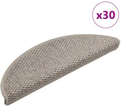 vidaXL 30 db ezüst lépcsőszőnyegek öntapadós szizál kinézetű 56x17x3cm (3365859)