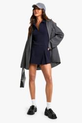 Boohoo Overál Sötétkék Rövid Szárú Rövid Ujjú Gallér Boohoo 42