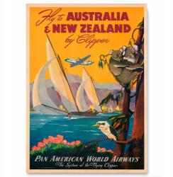  Poszter Ausztrália Új-zéland by Clipper A3 (Plakaty na ścianę Podróże travel A3)