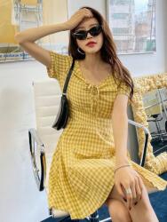 Shein Dazy Ruha Mini Kockás, megkötős nyakkivágással, Size 38