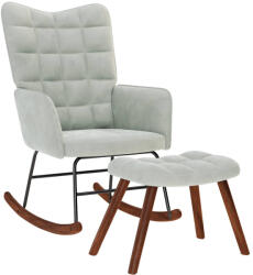 vidaXL világosszürke bársony hintaszék ülőkével (4016843)