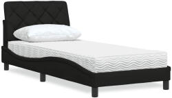 vidaXL fekete szövet ágy matraccal 80x200 cm (3310701)
