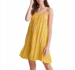 Superdry Sárga virágmintás ruha, Size 38, viszkóz (379120)