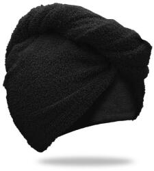  Gyorsan száradó frottír haj turbán, fekete (TEXTILOMANIE)