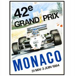  Poszter Grand Prix Monaco 84 Autóverseny A3 (Plakat Samochody Auta Wyścigi)