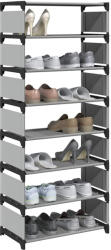 vidaXL fekete nem szőtt szövetből cipőállvány 8 szintes 54x28x124 cm (4100623)