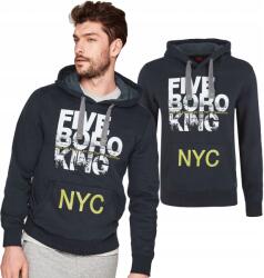 s.Oliver Férfi kapucnis pulóver s. Oliver sötétkék XXL Regular Fit nagy grafika (13.802.41.4461.5930.XXL)