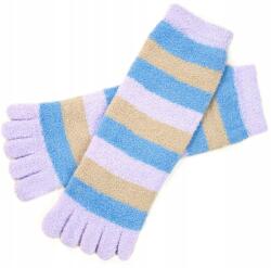 Szaleo Női zokni Stripes lábujjakkal kellemes tapintású és meleg levendula