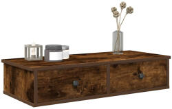 vidaXL Falipolc fiókokkal füstölt tölgy 80x31x17 cm műszaki fa (859954)