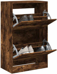 vidaXL füstös tölgy színű szerelt fa cipőszekrény 60 x 34 x 96, 5 cm (839949) - valora