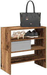 vidaXL 2 db antik fa színű cipőtartó állvány halmozható 60x30x30, 5 cm (858872)