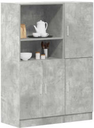 vidaXL 2 részes betonszürke szerelt fa konyhaszekrény garnitúra (3324145)