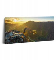 Wallfluent Fotó Vászonkép Grafika Irodába Naplemente a hegyek felett 100x50 cm (010030010010000075860)