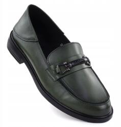 VINCEZA Női bőr félcipő papucs zöld Vinceza 18112 38 (18112 GN GREEN)