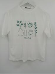 Shein Póló Fehér Print Elasztikus 38 M Aaa