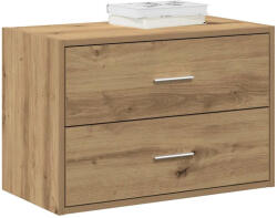 vidaXL kézműves tölgy színű szerelt fa szekrény 2 fiókkal 60x31x40 cm (858837)