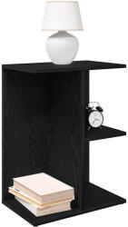 vidaXL éjjeliszekrények 2 db fekete tölgy 46, 5x29x61 cm gépelt fa (858653)