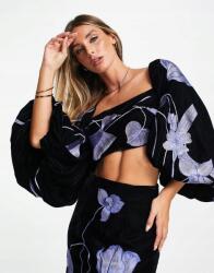  Aso Edition Fekete Bársonyos Mintás Felső (40) (524481)