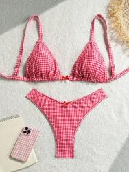 Shein T12401 Shein Kétrészes Fürdőruha Kockás Masnival (37) 46