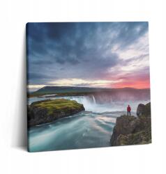 Wallfluent Canvas kép a vendégszobába Gyönyörű táj Godafoss vízeséssel (010030010270000076042)