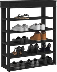 vidaXL fekete szerelt fa cipőtartó 80x30x98 cm (859933)
