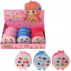 8 db-os fém gyűrű szett bőröndben virágokkal univerzális 8511