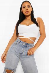 Boohoo Top Ecru Illeszkedő Casual Rövid 42 XL Acp