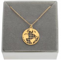 ArtWings Arany nyaklánc földgömb Ezüst 925 Világtérkép 45 cm