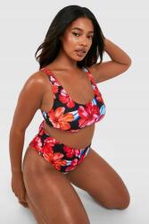 Boohoo T32201 Boohoo Bikini Szett Virágmintás Magas Derekú (12) 6XL