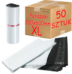 PAKO Futárfóliák Csomagoláshoz Fehér Foliopak XL 600x500 mm 50 db