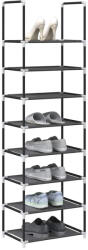 vidaXL fekete nem szőtt szövetből cipőállvány 8 szintes 44x28x145 cm (4100619)