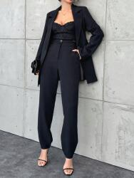 Shein Elegáns Fekete Magas Derekú Szűkített Nadrág 36 S__s