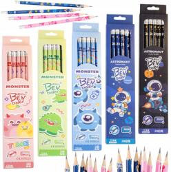 60 db-os, 2B-s ceruza radírral gyerekeknek iskolai fesztivál ajándék, szörnyeteg (HMQB60-GSTK)