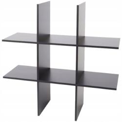 Zd trading Praktikus fali könyvespolc 55 x 20 x 55 cm 6 tárolórekesszel fekete (Regał ścienny)