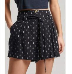 Superdry Fekete Magas Derékú Rövidnadrág, Size 36, viszkóz, elegáns (W7110294A M2S)