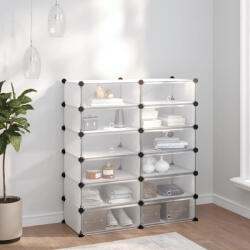 vidaXL átlátszó polipropilén cipőtartó 94, 5x36, 5x106 cm (340564)