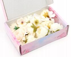 Művirág fej sárga 20 db-os áldozás/esküvő/koszorú dekoráció (TM-2352)