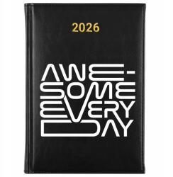 FunnyCase Könyvnaptár 2026 Avesome Everyday Fekete Határidőnapló Ajándék Minták (Kalendarz Czarny AVESOME EVERYDAY)