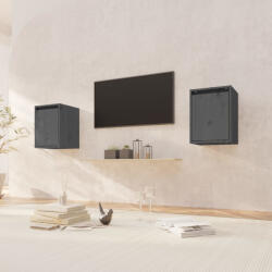 vidaXL 2 darab szürke tömör fenyőfa faliszekrény 30 x 30 x 40 cm (813480)