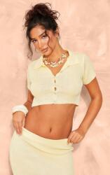 Prettylittlething Sárga Kötött Gombos Felső (xs) (563678)