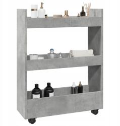 VidaXL Keskeny segédkocsi, 3 szintes, betonszürke (8721158400512)