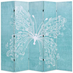 vidaXL kék pillangó mintás paraván 200 x 170 cm (245887)