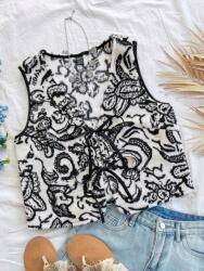 Shein Plüss Mellény Megkötős Mintával (xs) (587144)