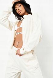 Sean John Velúr Krémszínű Cipzáras Pulóver (44) (351081)