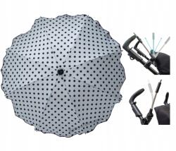 Skyline Esernyő babakocsihoz fehér-fekete kerek napellenző 75cm szűrőUV50 Pl (PS201600S13)