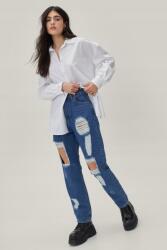 Nasty Gal Sötétkék Mom Jeans Lyukak (32) (471833)